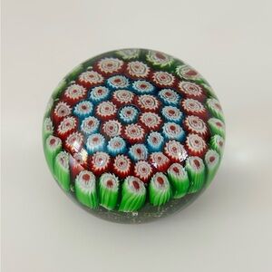 GREEN SALE 🍀 Vintage Italian Millefiori Murano Art Paperweight